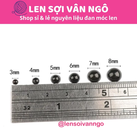 Mắt dán màu đen (túi 50 cặp) (26137)