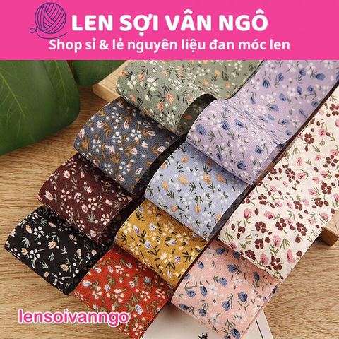 2 mét ruy băng vải hoa (bản 2.5cm) (26119)
