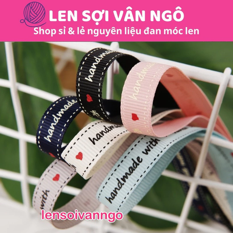 4 mét ruy băng Handmade with ♥️ (bản 1cm) (26119)