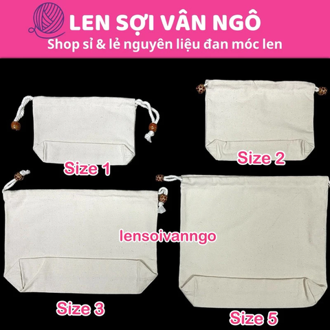 PK túi: Túi vải canvas rút dây S1 (Ngang 22cm x Cao 15cm)(26126)