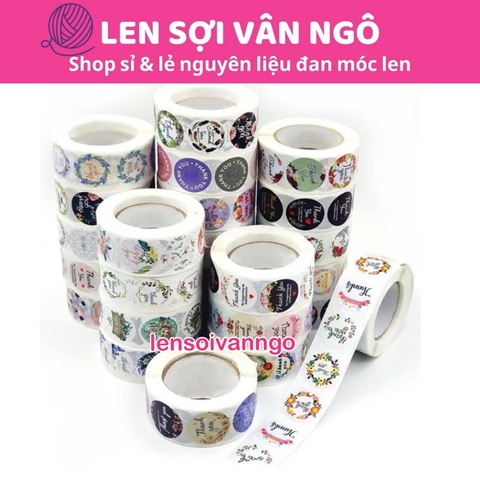 Cuộn 500c Sticker THANK YOU trang trí đóng hàng (26125)