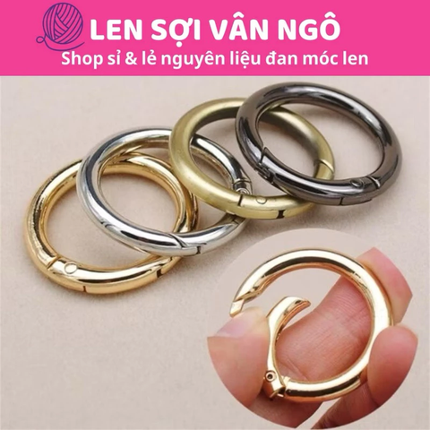PK túi: 1 cặp khoen tròn mở (đường kính lọt lòng 2.5cm) (26159)