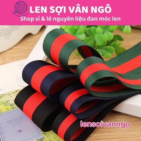 2 mét ruy băng sọc G/C (bản 2.5cm) (26119)