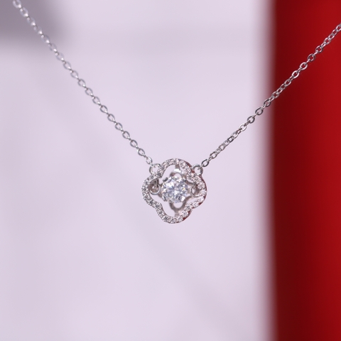 Dây Chuyền Đá Nhảy FULL MOISSANITE Viên Chủ 5 Li - SNE131V1