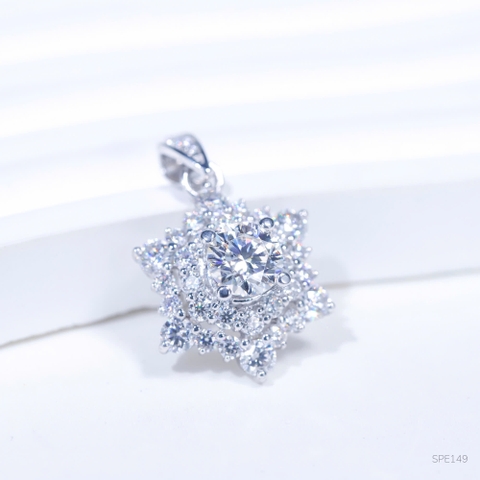 Mặt Dây Bông Tuyết Bạc Xi Kim FULL MOISSANITE Viên Chủ 6.3li - SPE149