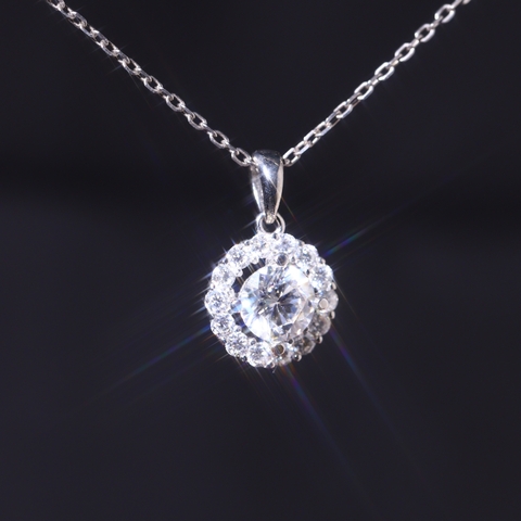 Mặt Dây HALO Tròn FULL MOISSANITE Viên Chủ 6Li - SPE211