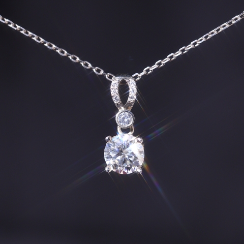 Mặt Dây Dolitaire FULL MOISSANITE Viên Chủ 6.5Li -  SPE212