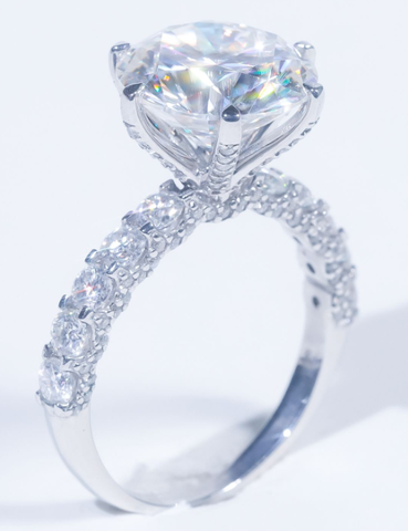 HPJ KIÊU HÃNH  - FULL MOISSANITE VIÊN CHỦ 12 LI SANG TRỌNG, QUÝ PHÁI, THƯỢNG LƯU. SRE 098