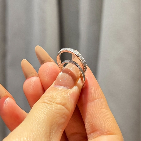 Nhẫn FULL MOISSANITE 2li, Phong cách đơn giản nhẹ nhàng , SRI002