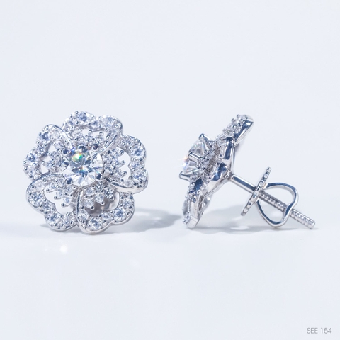 Bông tai Hoa 5 cánh Chốt ren see154 ổ 5,0mm