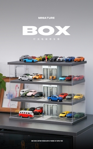 Diorama 1:64 Bãi Đỗ Xe Hầm Thang Máy - Garage Nhiều Tầng Có Đèn LED | GRE•911