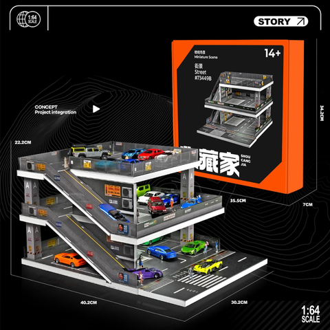 Diorama 1:64 Japanese Style Ramp - Bãi Đỗ Xe Dốc Phong Cách Nhật Bản | GRE•911
