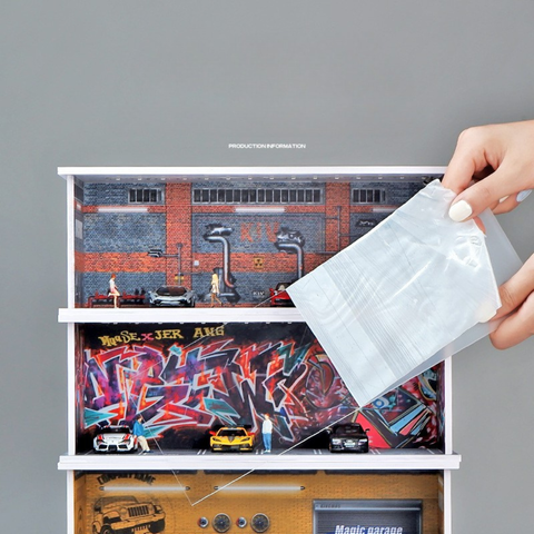 Diorama 1:64 Bãi Đỗ Xe 6 Slot Set 4 Có Đèn LED - Mica Chống Bụi | GRE•911