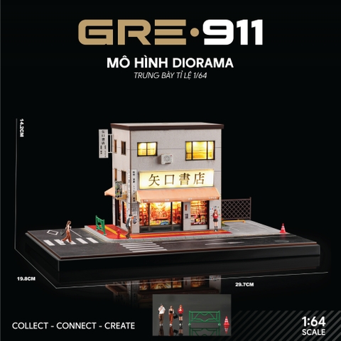 Mô hình trưng bày diorama Japanese Bookstore Scene GRE911DIO-40 (Có Figs + Phụ kiện)