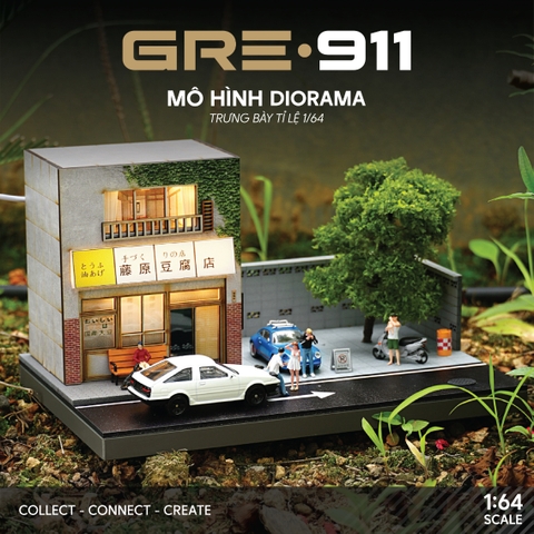 Mô hình Diorama 1:64 Nhà Hàng Fuji 2 Tầng Có Đèn LED - Phong Cách Nhật Bản GRE911DIO-34