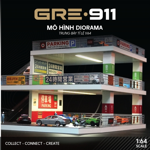 Diorama 1:64 Japanese Style Ramp - Bãi Đỗ Xe Dốc Phong Cách Nhật Bản | GRE•911