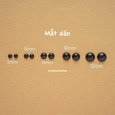 [Túi 5 cặp] Mắt Dán Thú Bông, mắt tròn, mắt oval (không kèm chốt)