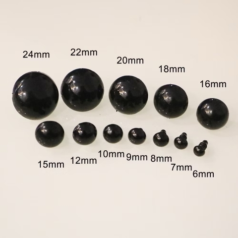 [Túi 5 cặp kèm chốt] Mắt chốt Thú Bông, mắt đen, mắt màu