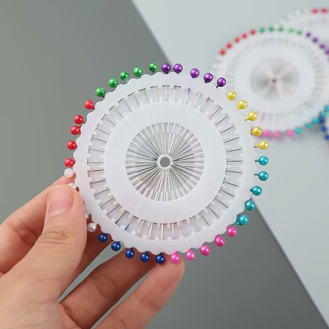 Vỉ kim định vị tròn, kim ghim may vá dùng làm đồ handmade