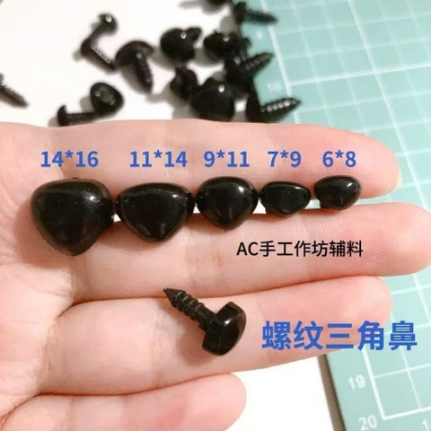 [Túi 5 cái kèm chốt] Mũi thú nhựa an toàn làm thú bông Amigurumi