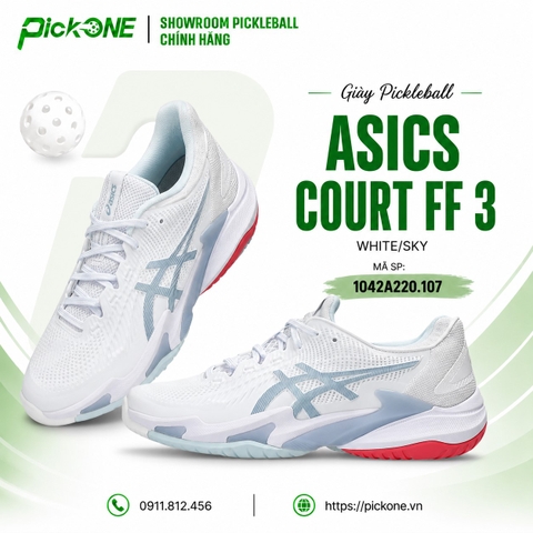 Giày Pickleball ASICS COURT FF 3 WHITE/SKY