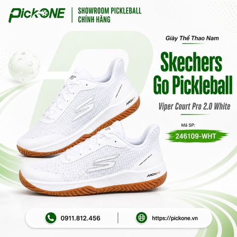 Giày Thể Thao Nam Skechers Go Pickleball Viper Court Pro 2.0 White