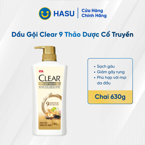 CLEAR Dầu Gội 9 Thảo Dược Cổ Truyền 630g