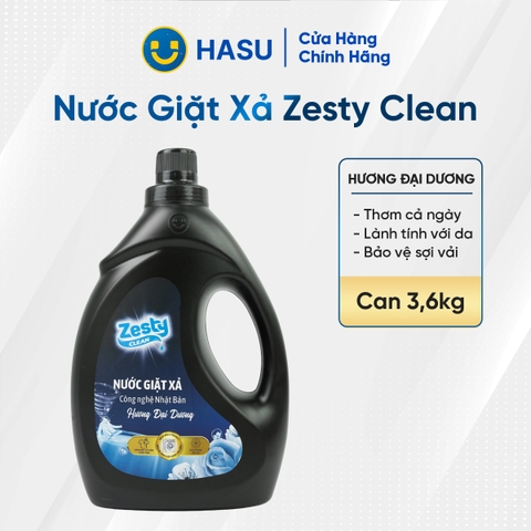 ZESTY CLEAN nước giặt xả hương đại dương can 3.6kg