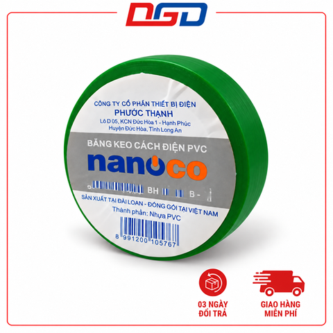 Băng keo điện Nanoco FKPC20 20 Yard (xanh lá)