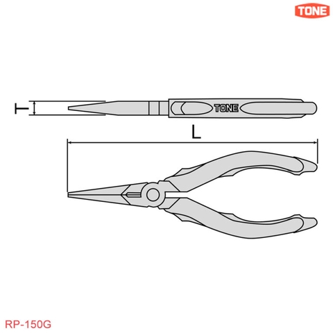 Tone RP-150G Kìm mũi nhọn đa năng Japan 162 mm