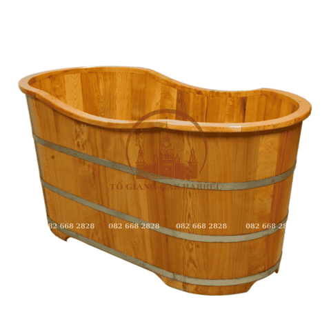 Bồn Tắm Gỗ Pơ Mu Bo Viền Dáng Olvan