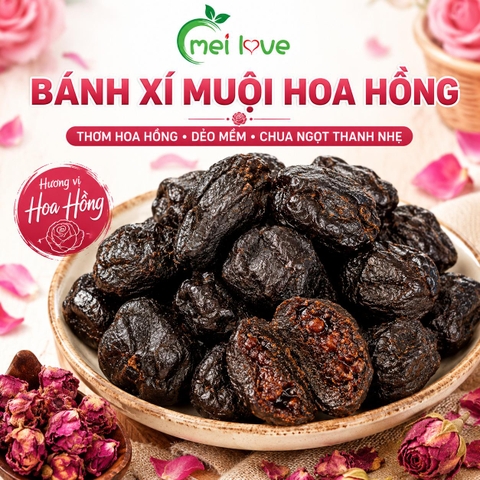 Bánh Xí Muội Hoa Hồng Cao Cấp, Dẻo Mềm, Chua Ngọt Hài Hòa, Hương Hoa Hồng Thơm Dịu