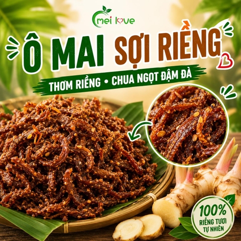 Ô Mai Sợi Riềng Cao Cấp, Sợi Dẻo Mềm, Chua Ngọt Đậm Đà, Hương Riềng Thơm Đặc Trưng