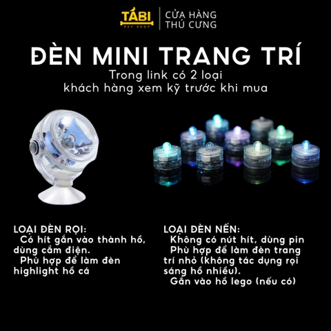 Đèn LED Mini Tròn Trang Trí Bể Cá, Hồ Cá Để Được Dưới Nước