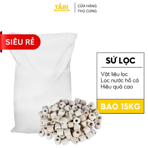 [SIÊU RẺ] Bao 15KG Sứ Nhẫn Lỗ - Vật Liệu Lọc Hồ Cá, Bể Cá Thuỷ Sinh, Cá Chép, Cá Koi