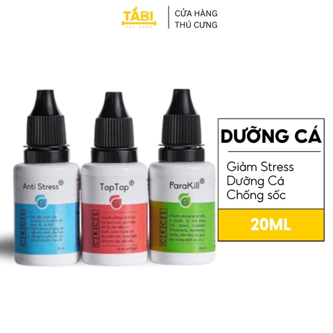 Anti Stress, ParaKill, Top Top - Chuyên Dưỡng Cá Cho Bể Cá, Hồ Cá Cảnh 20ML