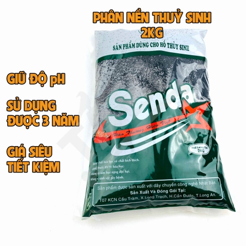 Phân Nền Thủy Sinh SENDA Cho Hồ Cá Thủy Sinh 2KG/Túi