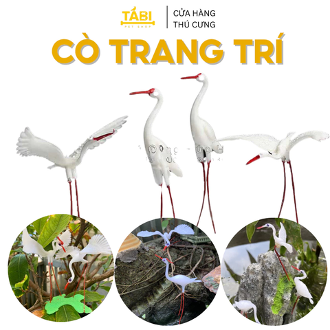 Cò Trang Trí Hồ Cá Bể Cá Cảnh - Tiểu Cảnh Mini Cò Bay Cò Đứng