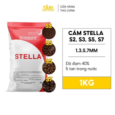 Thức Ăn Cám Cá STELLA S2, S3, S5, S7 (1KG) - 40% Đạm Cho Cá Koi, Cá Lóc,...Kích Ăn Cho Cá [1KG STELLA]