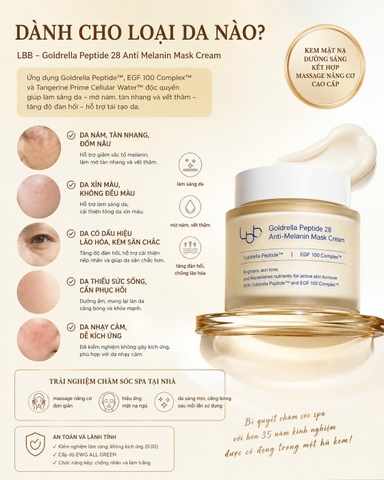 LBB - Goldrella Peptide 28 Anti Melanin Mask Cream