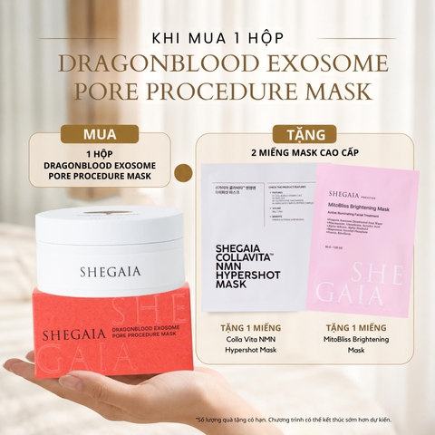 Mặt nạ Exosome se khít lỗ chân lông - SHEGAIA DRAGONBLOOD EXOSOME PORE PROCEDURE MASK