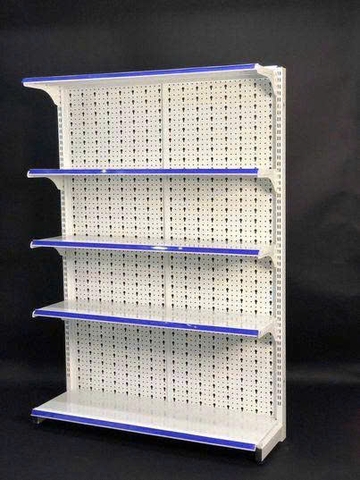 Kệ siêu thị đơn tôn đục lỗ 4 tầng C180 x D120