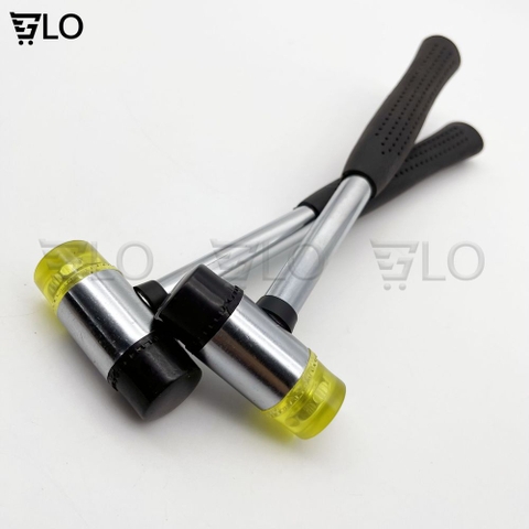 Búa Cao Su 2 Đầu Φ20mm Cán Kim Loại Bọc Nhựa Dài 24cm