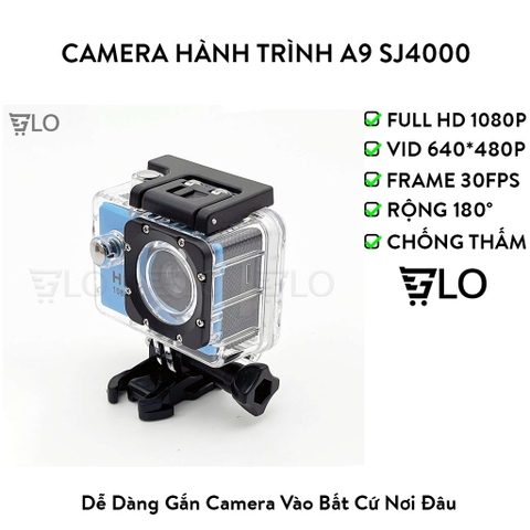 Camera Hành Trình A9 SJ4000 Gắn Mũ Bảo Hiểm Sport Camera 1080P, Cam Hành Trình Cho Xe Máy, Xe Đạp, Đi Phượt, Du Lịch