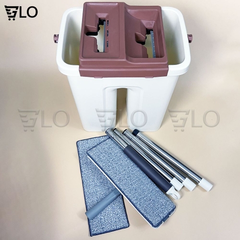 Bộ Cây Lau Nhà 2 Ngăn Kèm Thùng Tự Vắt Tiện Dụng