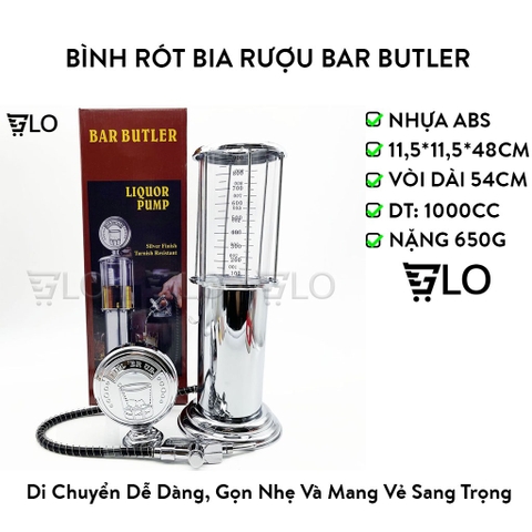 Bình Rót Bia Rượu Bar Butler Hình Cây Xăng 1 Vòi Bơm