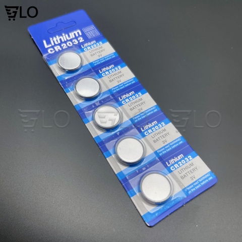 1 Vỉ Pin Cúc Áo CR2032 Lithium 3V (Vỉ 5 Viên) Dùng Cho CMOS Máy Tính, Remote Smartkey Xe Máy