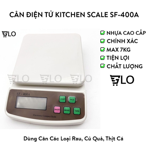 Cân Điện Tử Để Bàn Kitchen Scale Max 7kg SF-400A Độ Chính Xác Tuyệt Đối