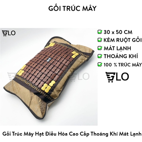 Gối Trúc Mây Thoáng Khí Hạt Điều Hòa Cao Cấp Mát Lạnh Cho Mùa Hè
