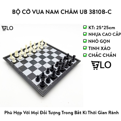 Bộ Cờ Vua 25x25cm Nam Châm UB 3810B-C Gấp Gọn Chất Lượng Cao